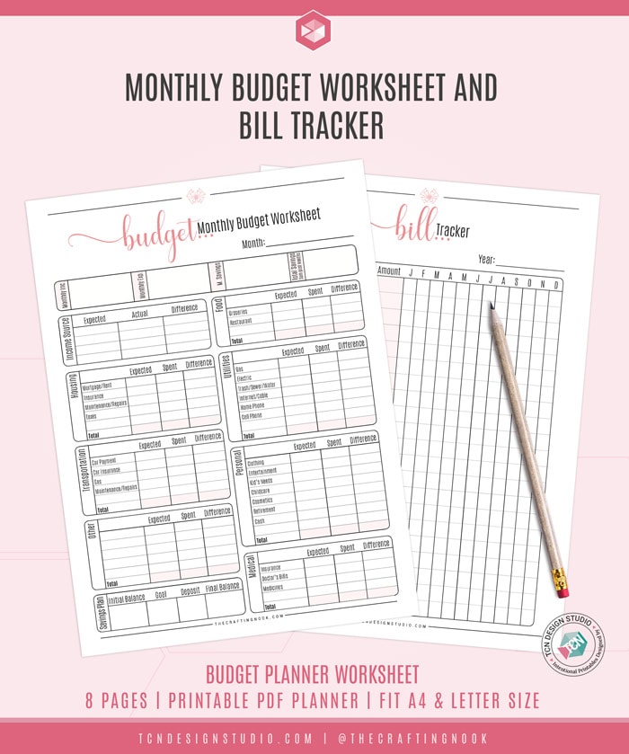 Budget Planner Kit, Budget planner printable