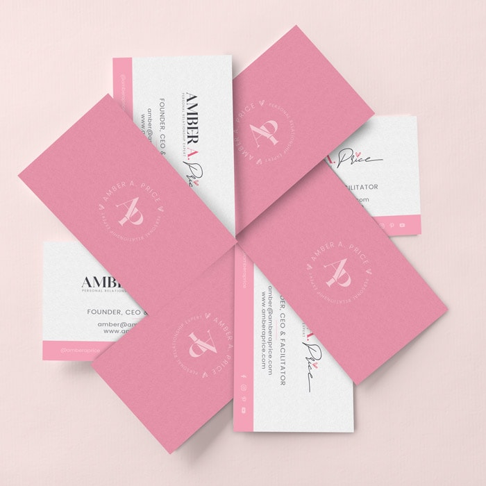 Amber A. Price Business Cards Design 2021