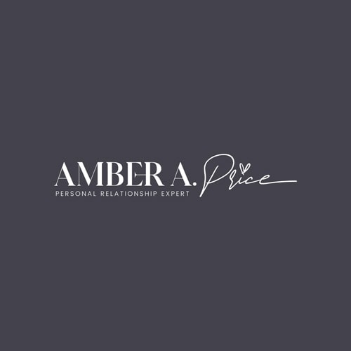 Amber A. Price Mail Logo white on dark background.