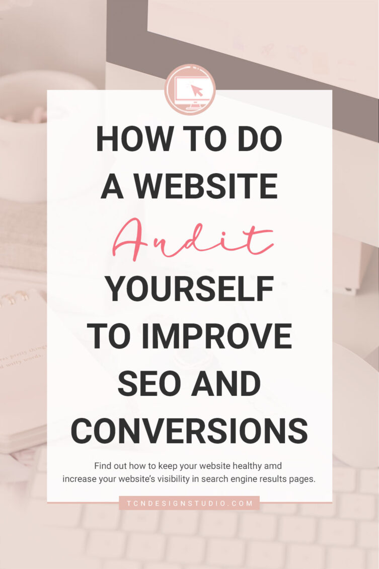 How to do a Website Audit descriptive image with text and color overlay