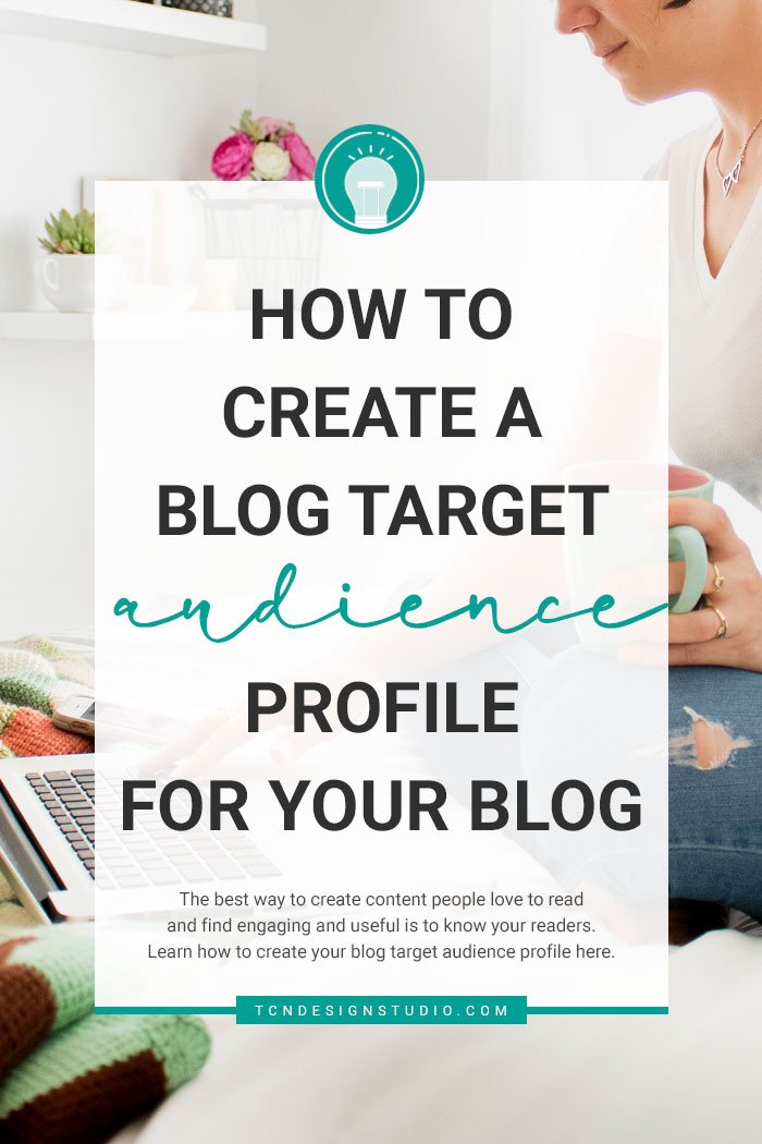 How to Create a Blog Target Audience Profile with me in the background and overlay text