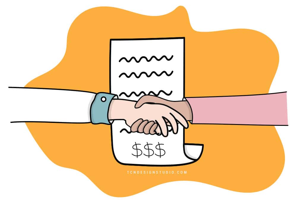 Two holding hands closing a partnership deal monetize your blog