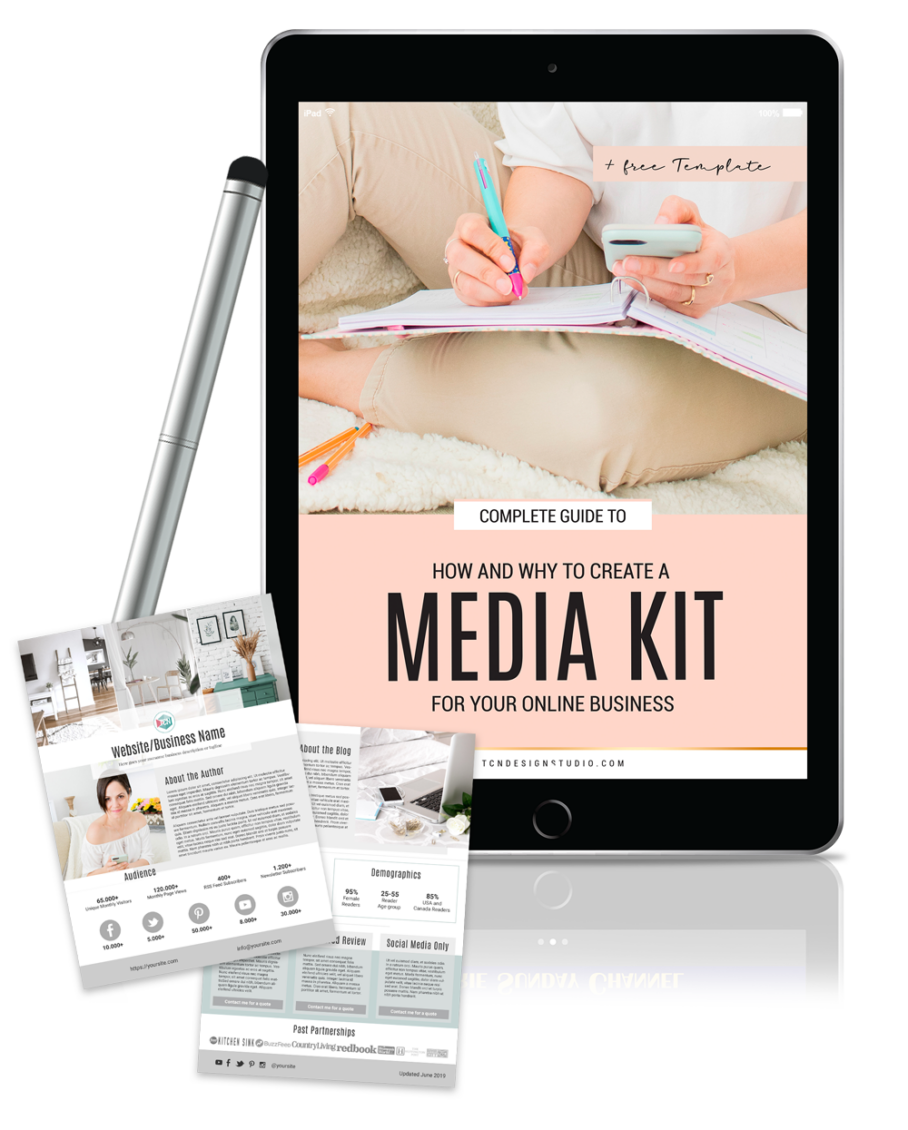 Media kit ebook in ipad and templets sheets