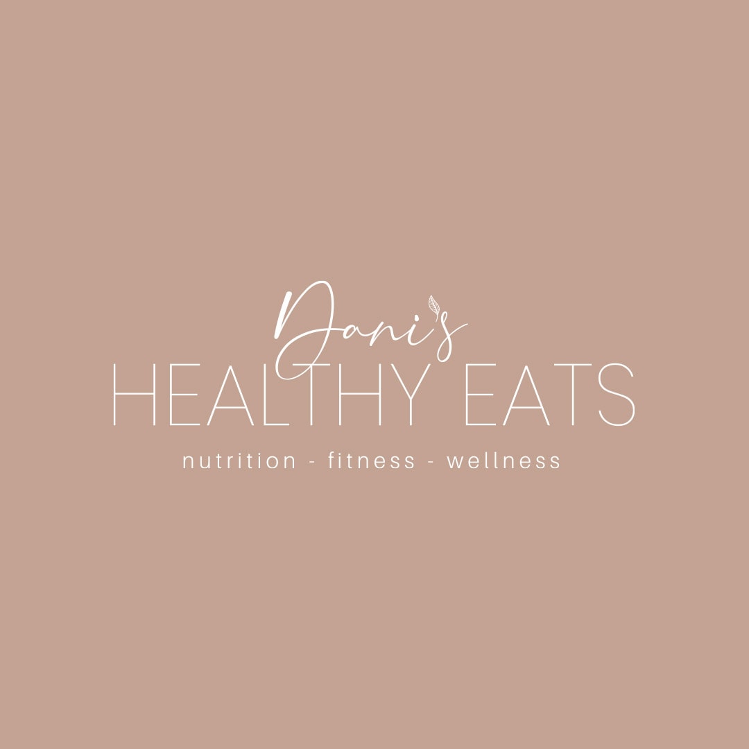 Dani's Healthy Eats Main Logo white on dark background