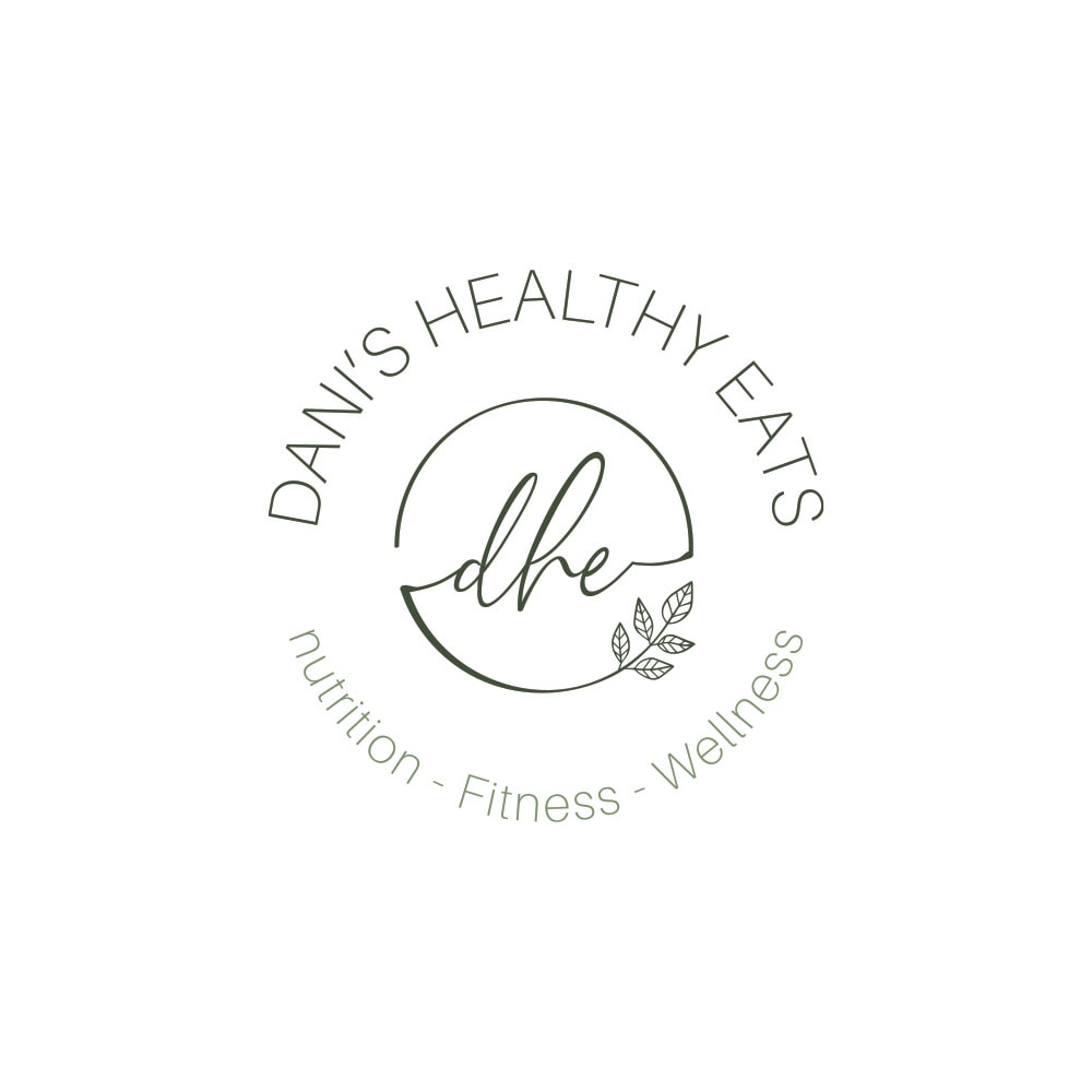 Dani's Healthy Eats Submark Logo white on Full Color