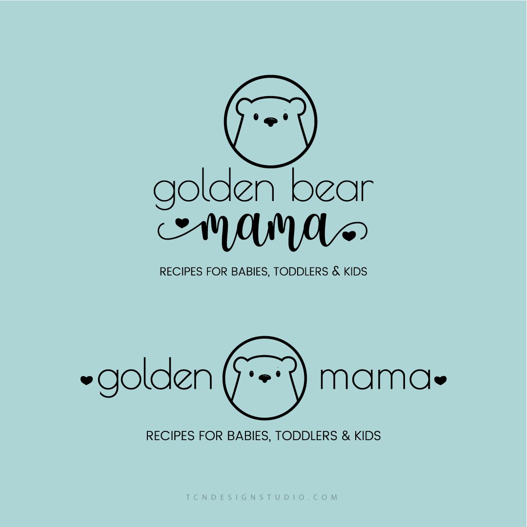 Golden Bear Mama Alternate Logo Black and White