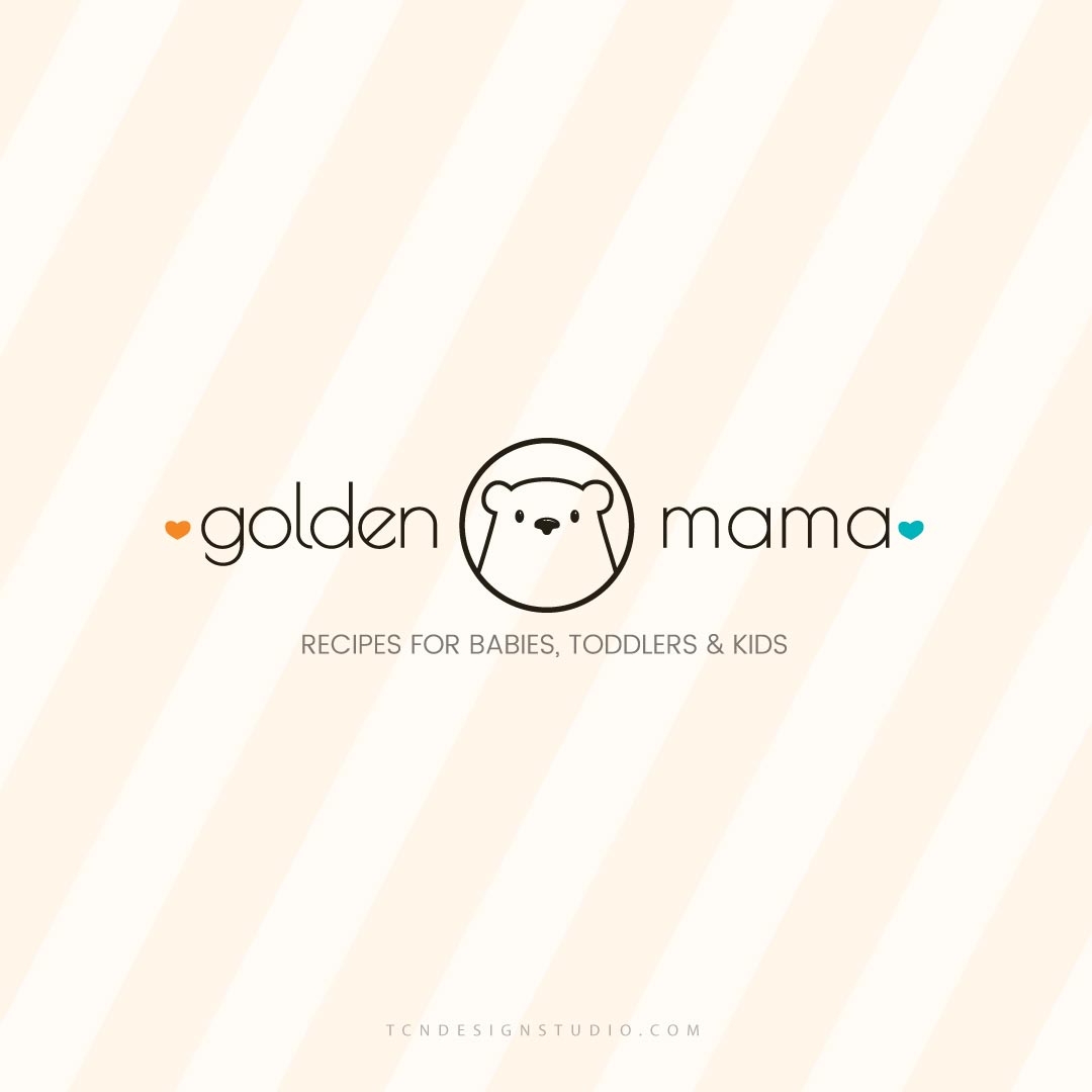 Golden Bear Mama Alternate Logo full color on Branding Pattern Background