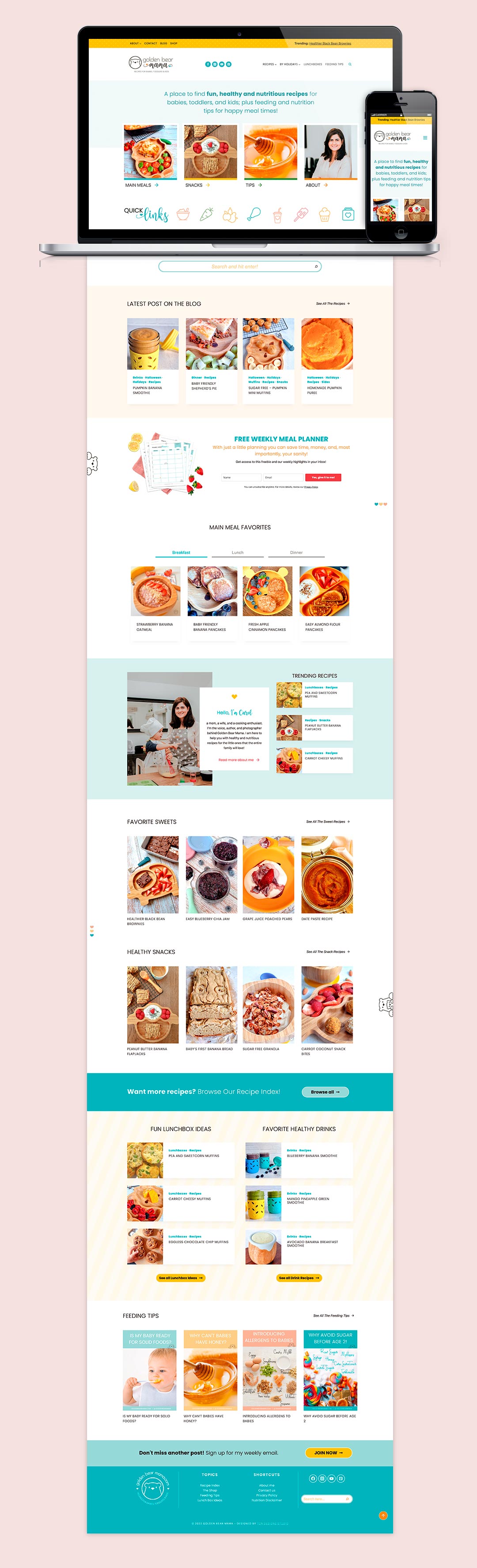 The Homepage of Golden Bear Mamas' Website Design 2022