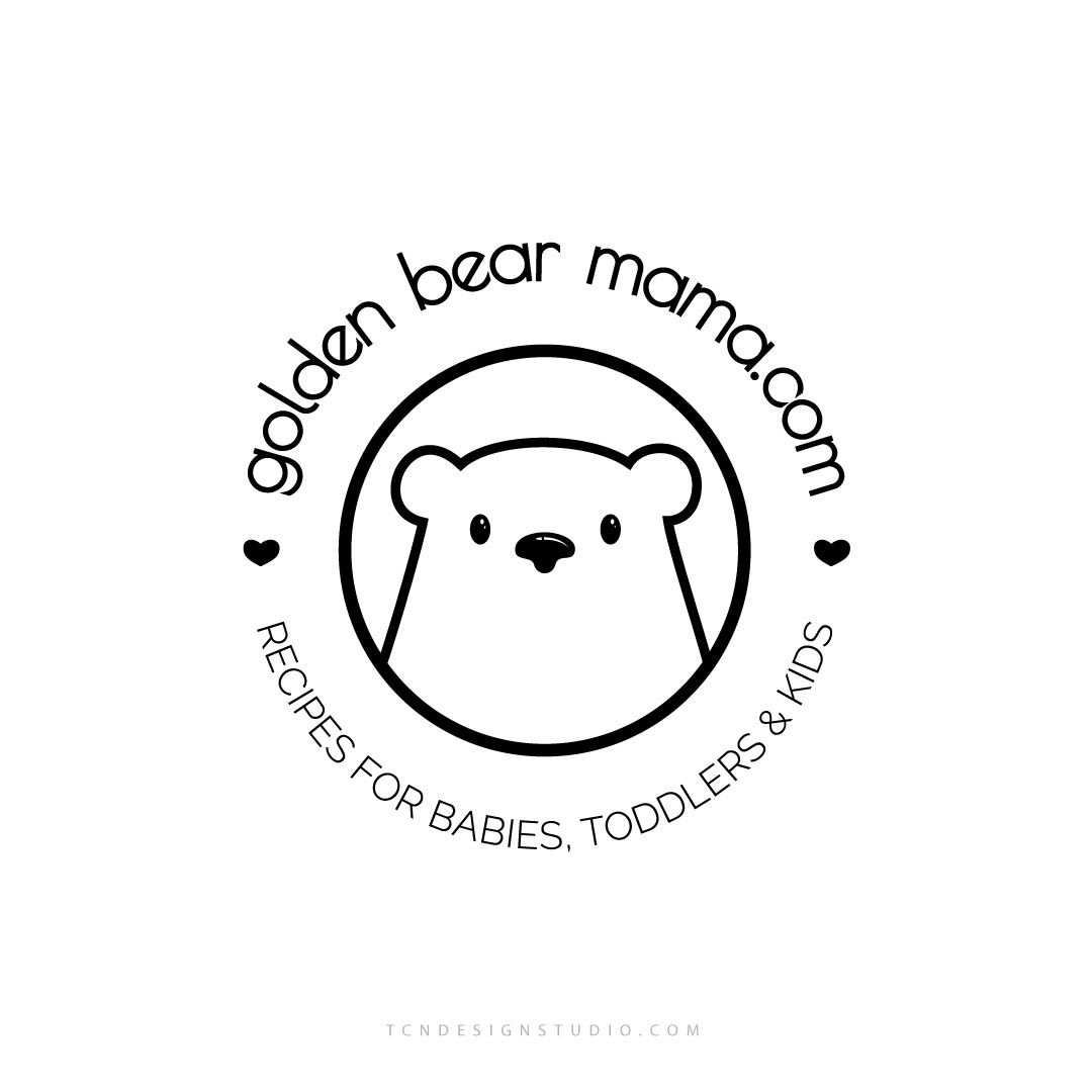 Golden Bear Mama Submark Logo Black and White