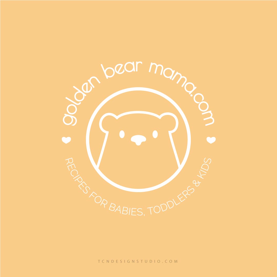 Golden Bear Mama Submark Logo White on dark background