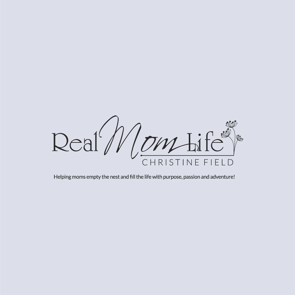 Real Mom Life Blog Main Logo monochromatic on light background