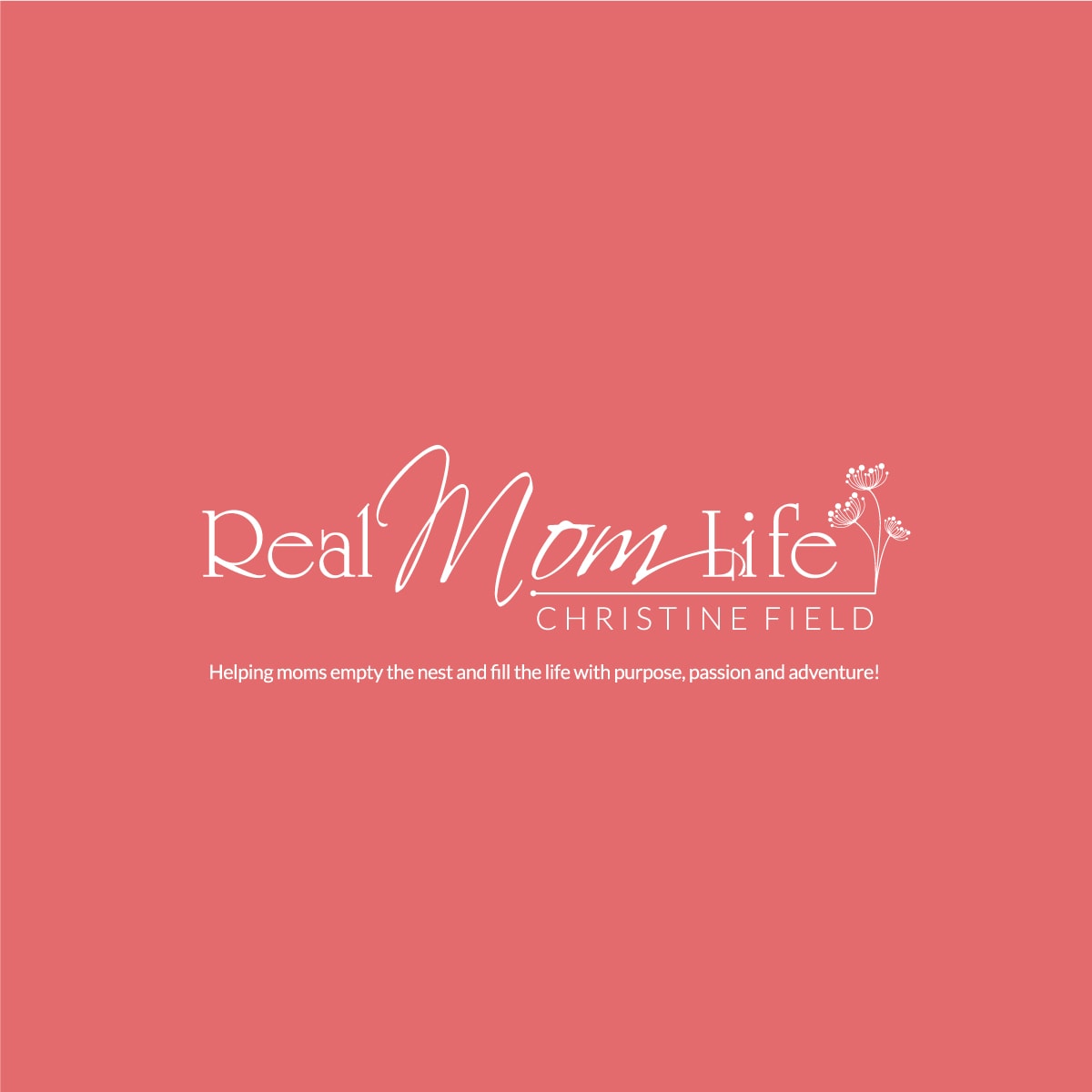 Real Mom Life Blog Main Logo white on dark background
