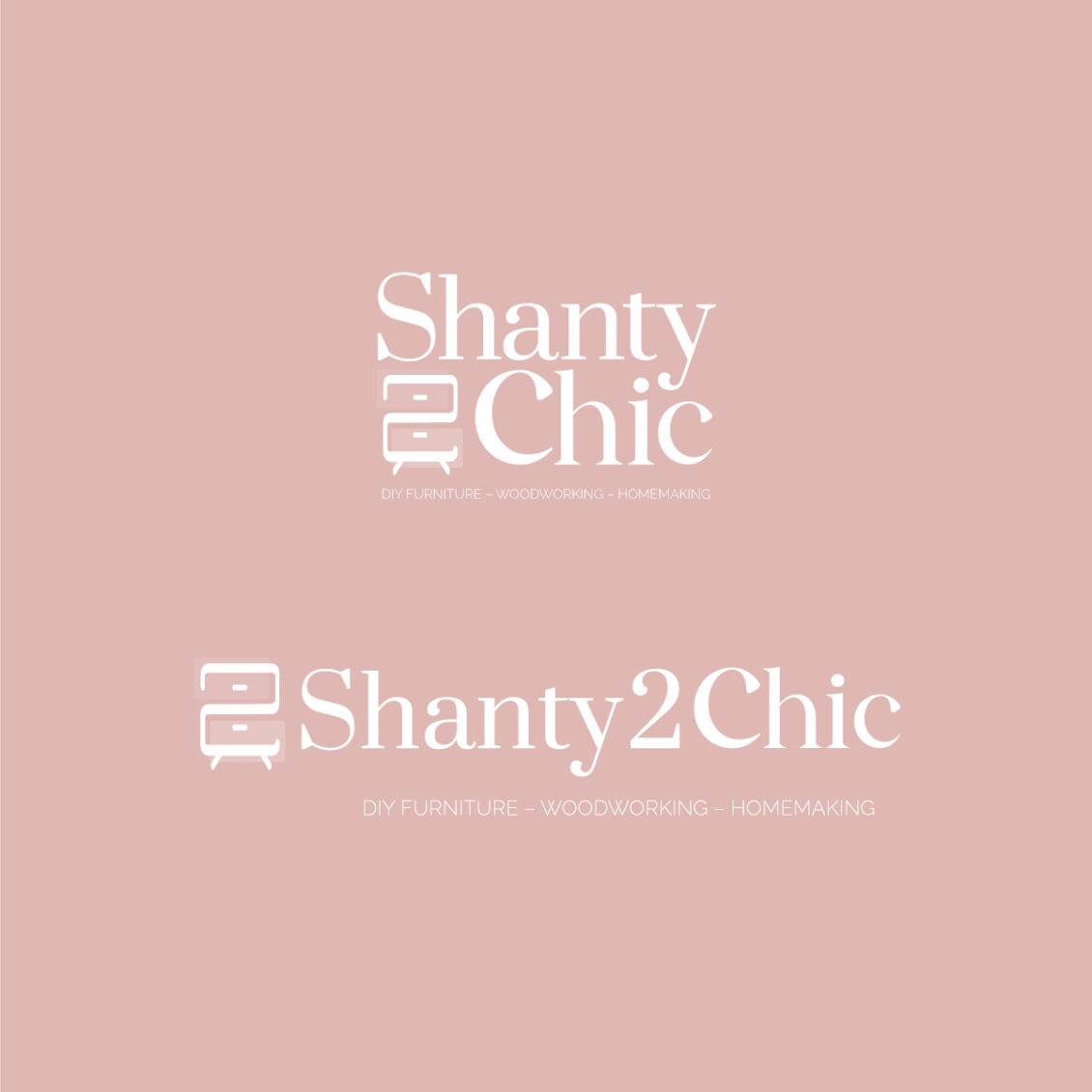 Shanty 2 Chic Blog Alternate Logo white on dark background