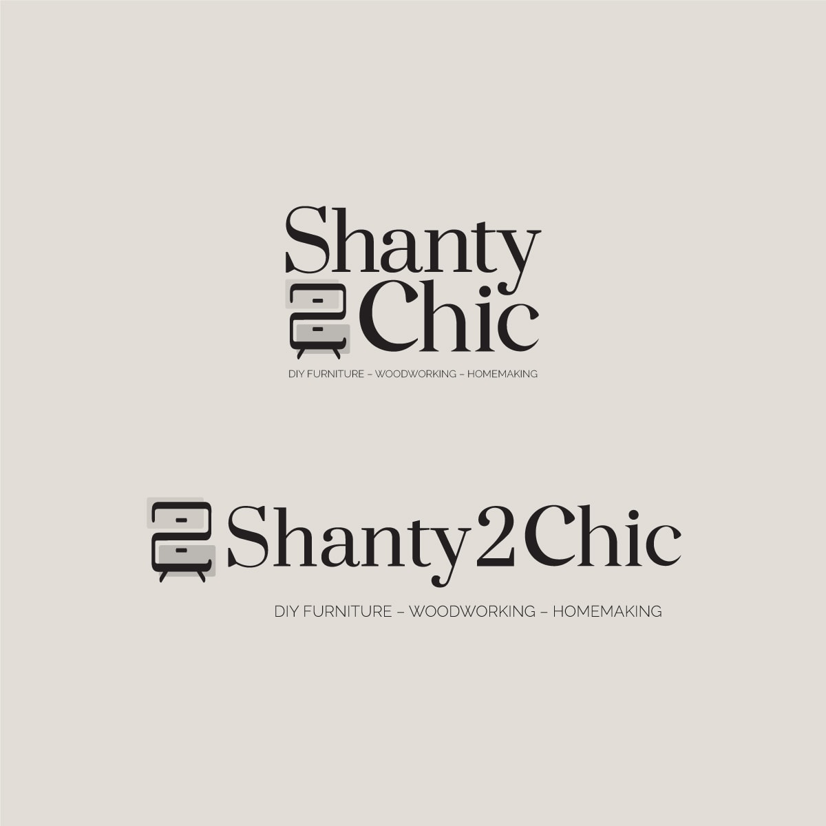 Shanty 2 Chic Blog Alternate Logo monochroatic on light background