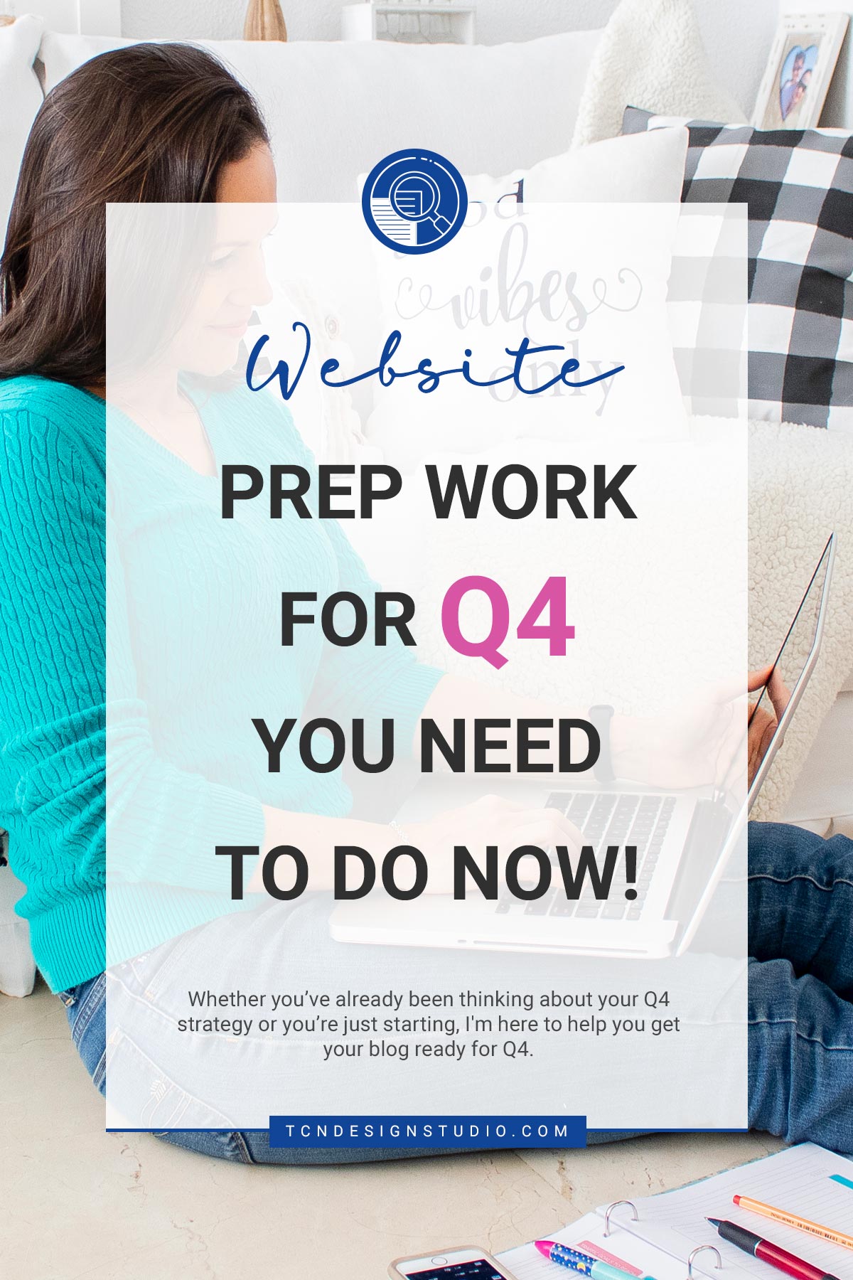 Website Prep Work for Q4 you need to do now! Cover image with image and and text overlay