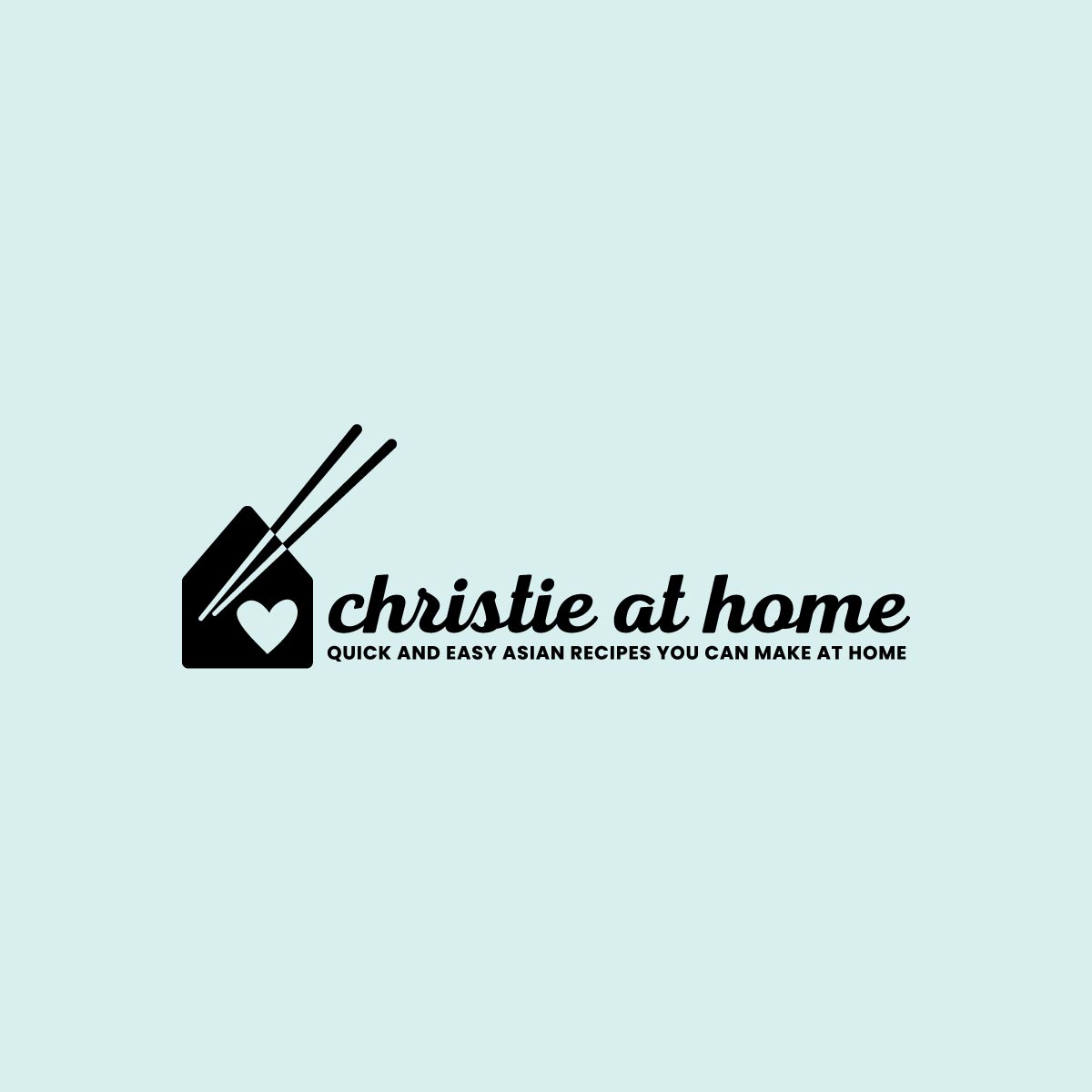 Christie at Home Submark Logo 1 black on light teal background