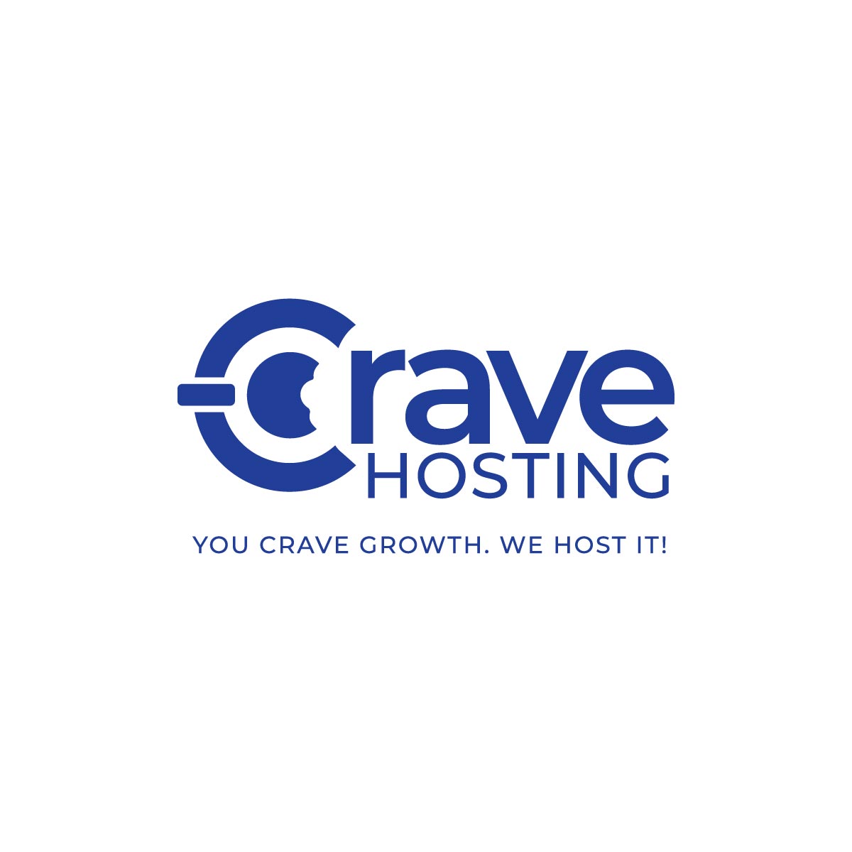 Crave Hosting main logo monochromatic Blue