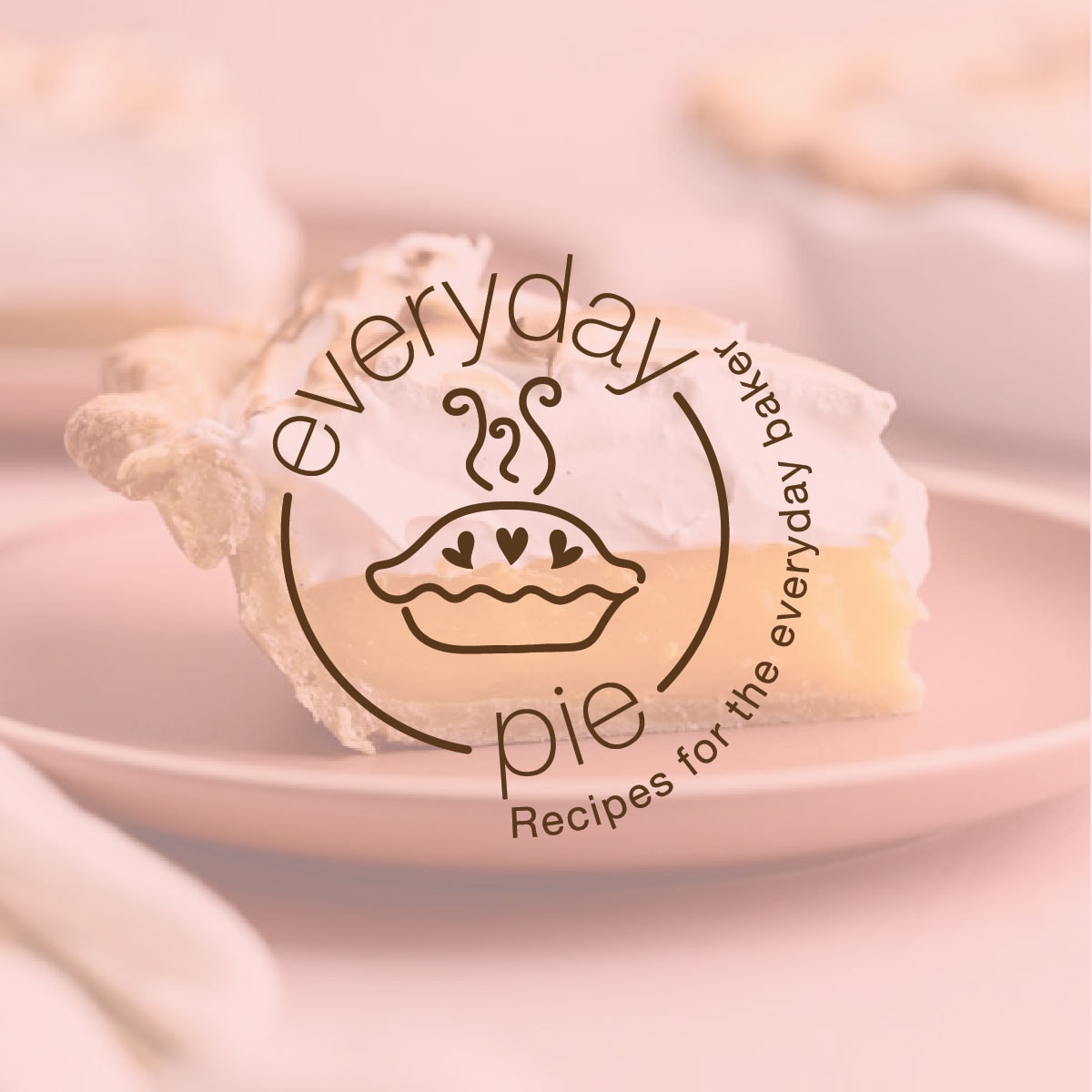 Everyday Pie Submark Logo Brown on overlay photo