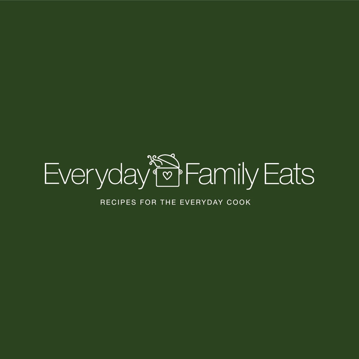 Everyday Family Eats Alternate Logo white on dark background