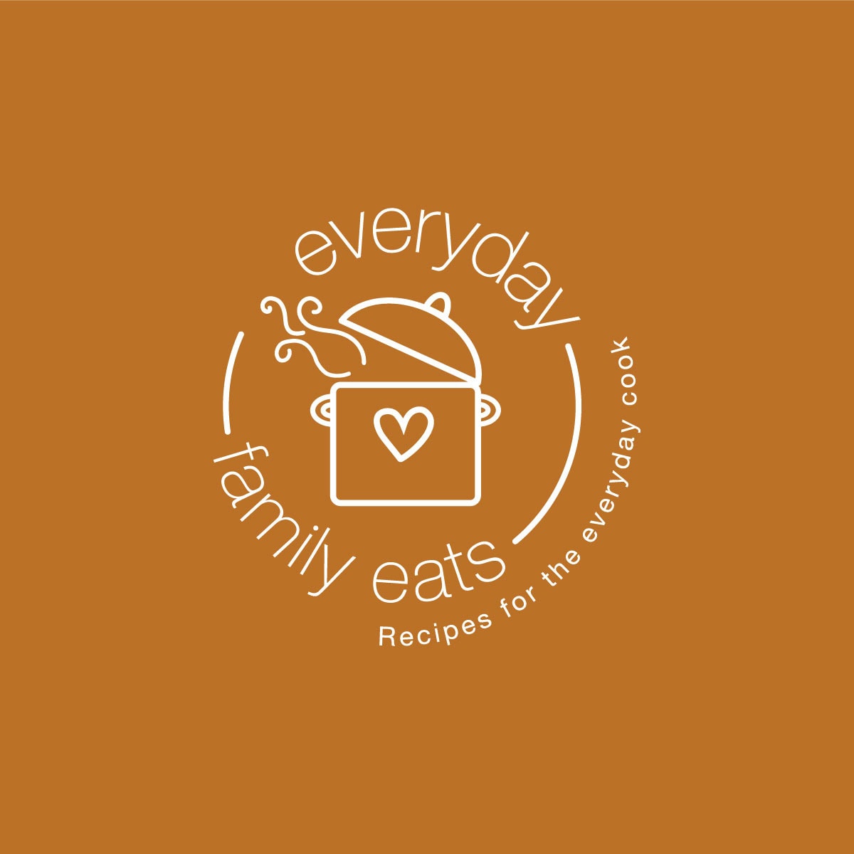 Everyday Family Eats Submark Logo White on dark background