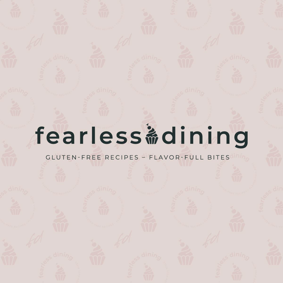 Fearless Dining Main Logo Black on patterned background