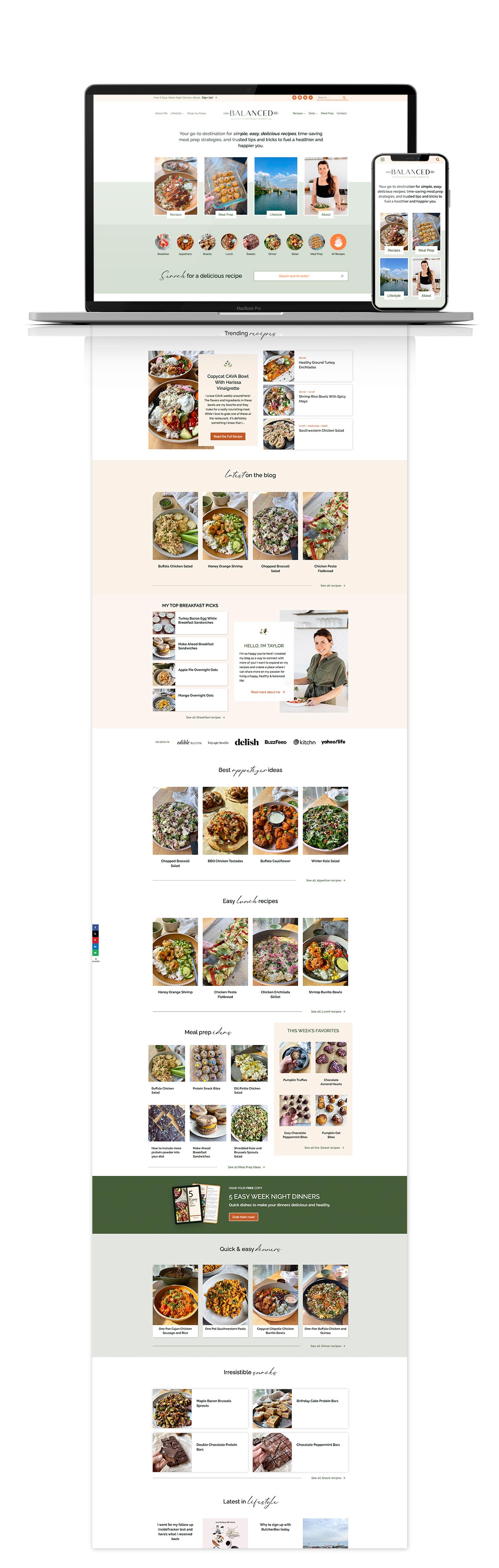 One Balanced Life Custom Website design featuring Homepage