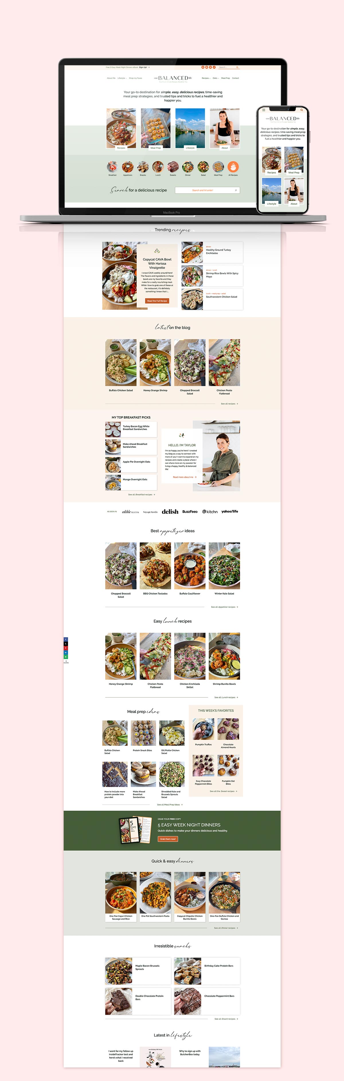 One Balanced Life Custom Website design featuring Homepage