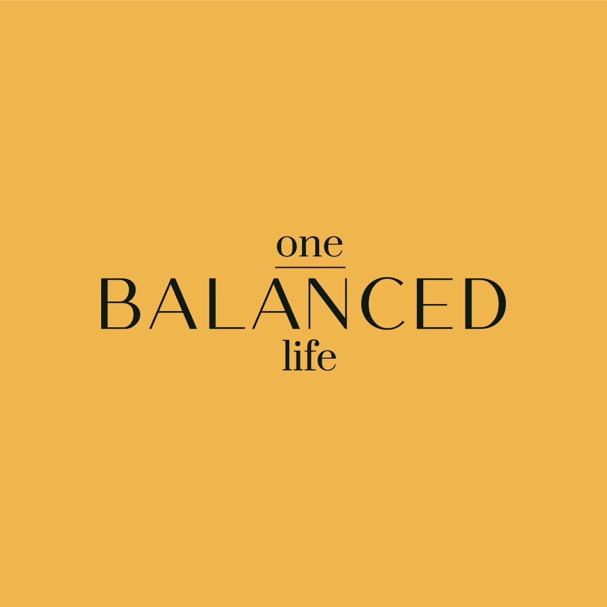 One Balanced Life Alternate Logo 1 black on yellow background