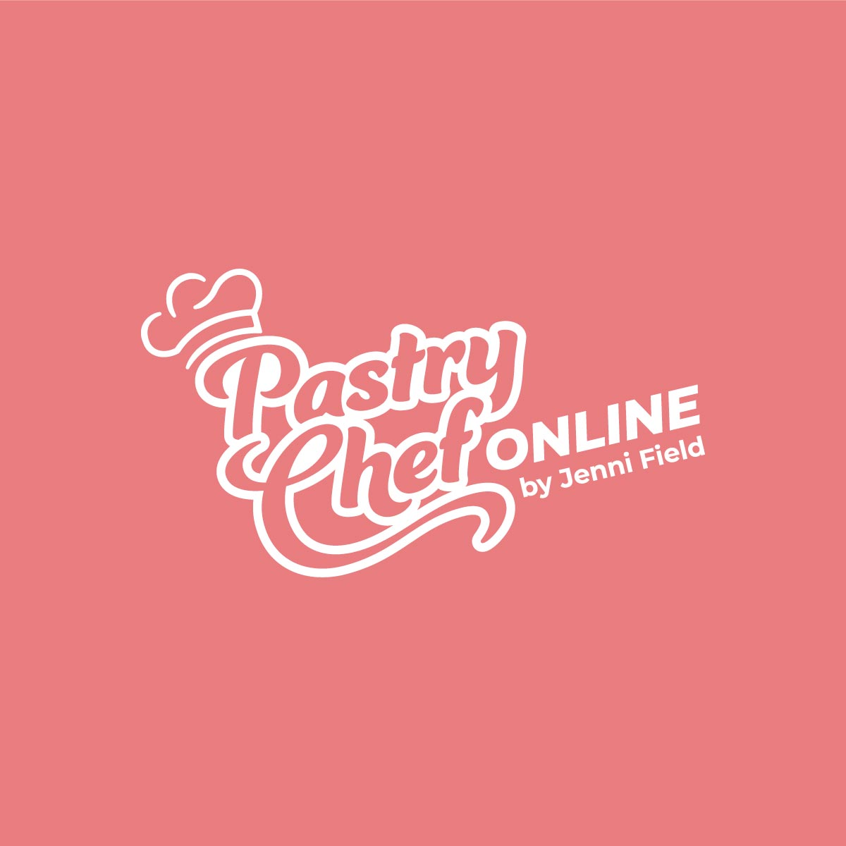 Pastry Chef Online Main Logo white on dark background