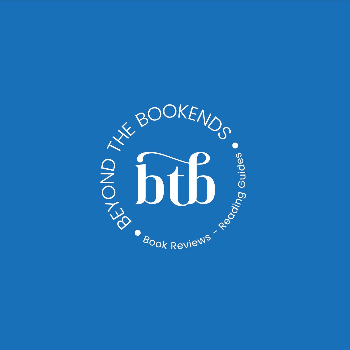 Beyond the Bookends submark Logo white on dark background