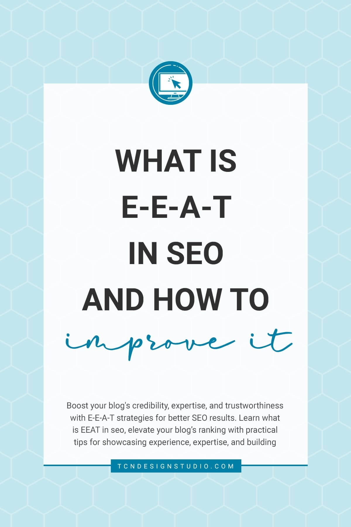 What is EEAT in SEO and How to Improve it cover image solid color with title text overlay