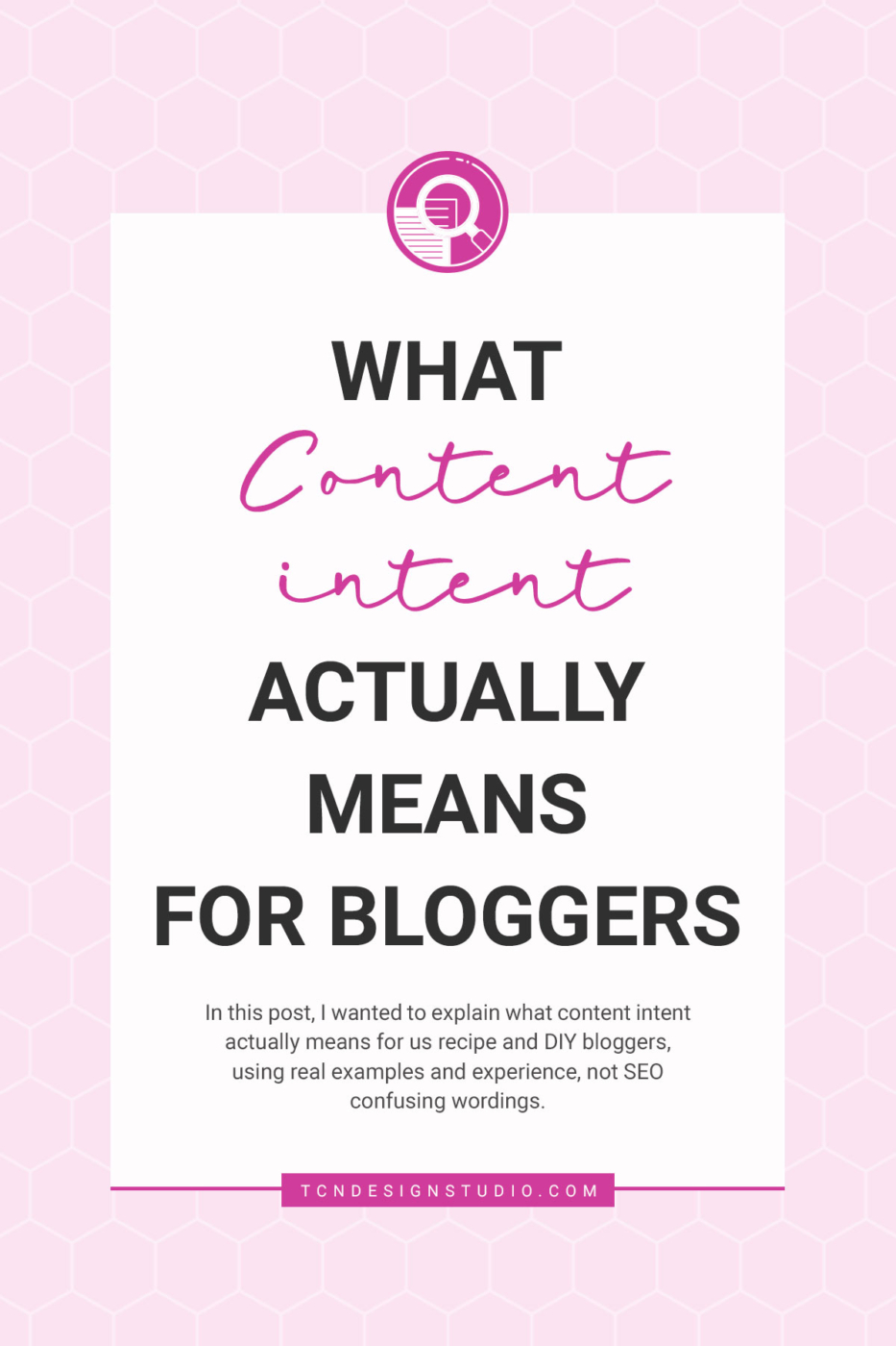 What Content Intent Actually Means for Recipe and DIY Bloggers. cover image solid color with title text overlay